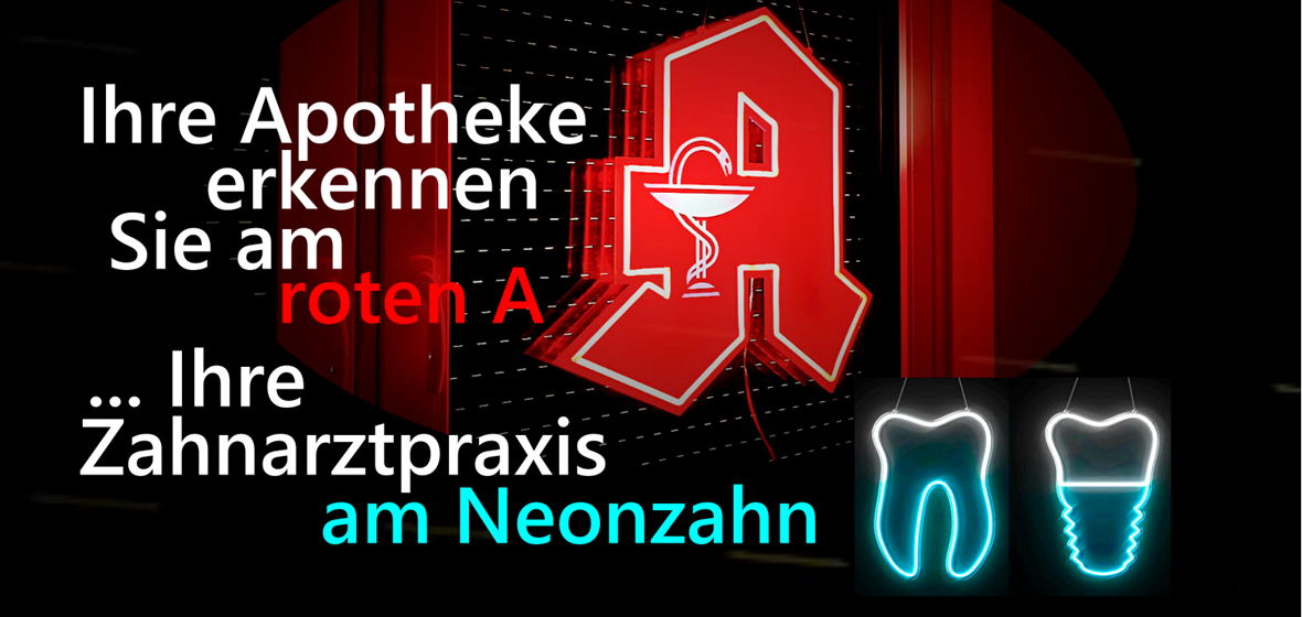 rotes Apotheken-Logo LED beleuchtet